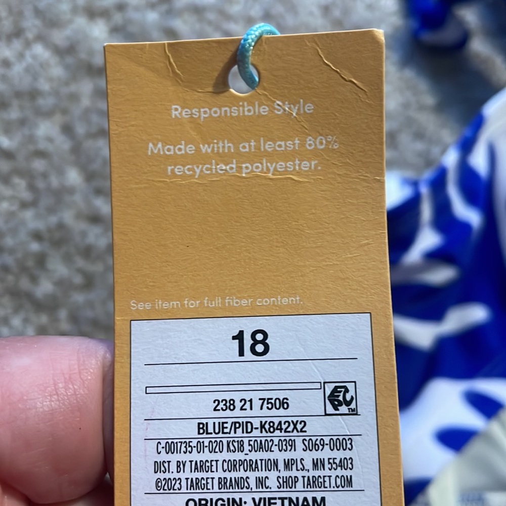 Kona Sol plus sized swim bra in zebra blue and white size 18 new - Picture 9 of 10